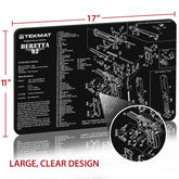 TekMat cleaning mat laid out for Beretta 92-M9